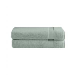 NEW UNDER THE CANOPY classic organic 2-piece bath sheet set in lichen